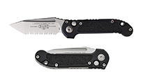 Microtech Auto LUDT Gen III M390MK Stonewashed Tanto Serrated Black Aluminum with 3M Traction Tape Inserts 1136-12 by Unknown